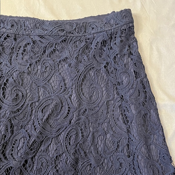 Adrianna Papell Elegant Navy Lace Skirt Medium - Picture 5 of 9